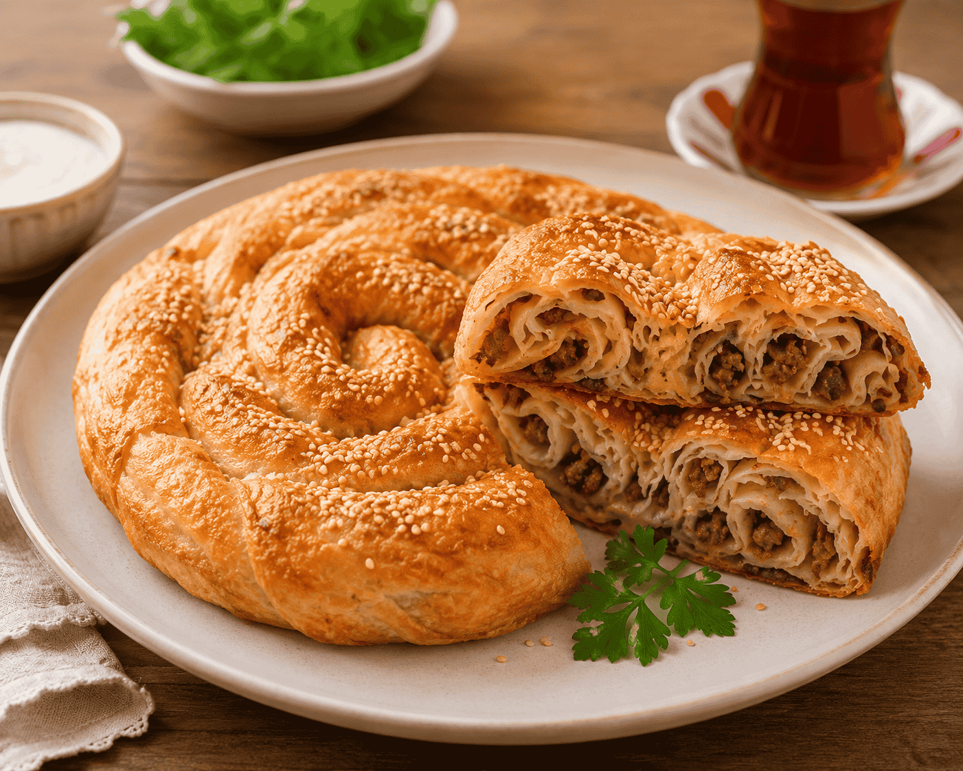 Kıymalı Gül Böreği
