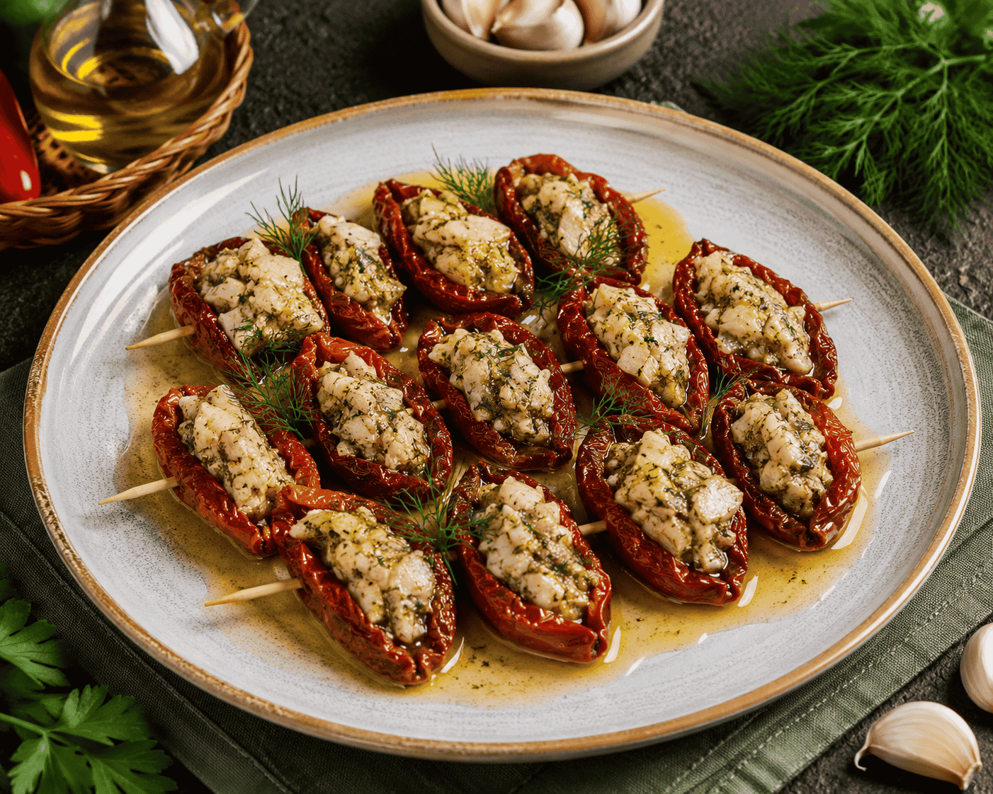 Levrekli Kurutulmuş Domates Dolma